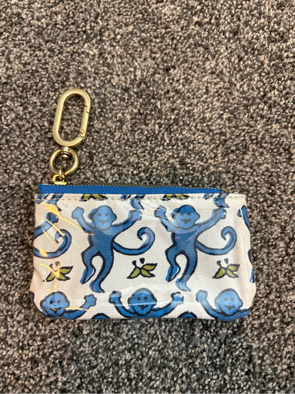Roller Rabbit Print Coin Pouch Keychain
